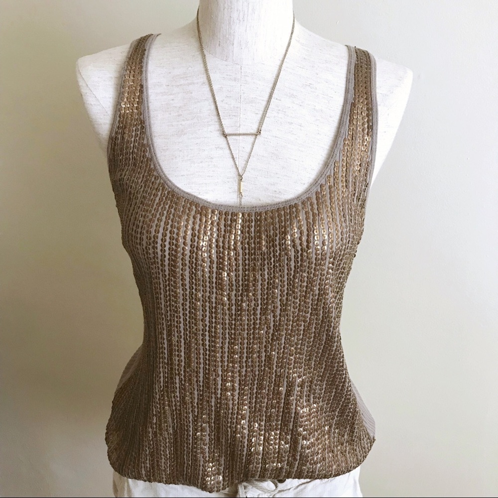 Wilster scoop neck sequins tank top